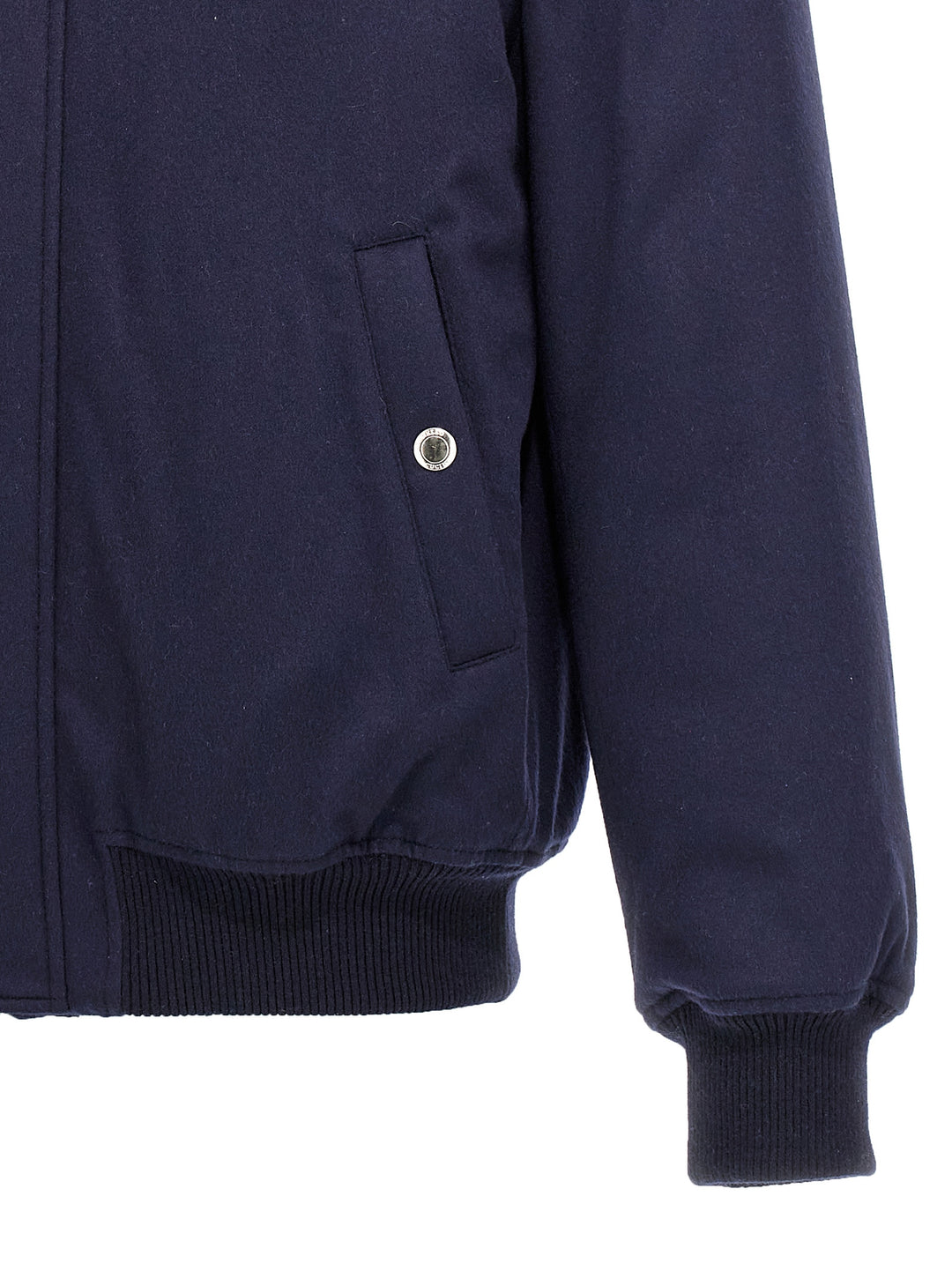 Cashmere Bomber Jacket Casual Jackets, Parka Blue