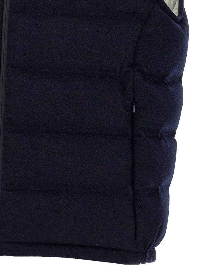 Padded Wool Vest Gilet Blue