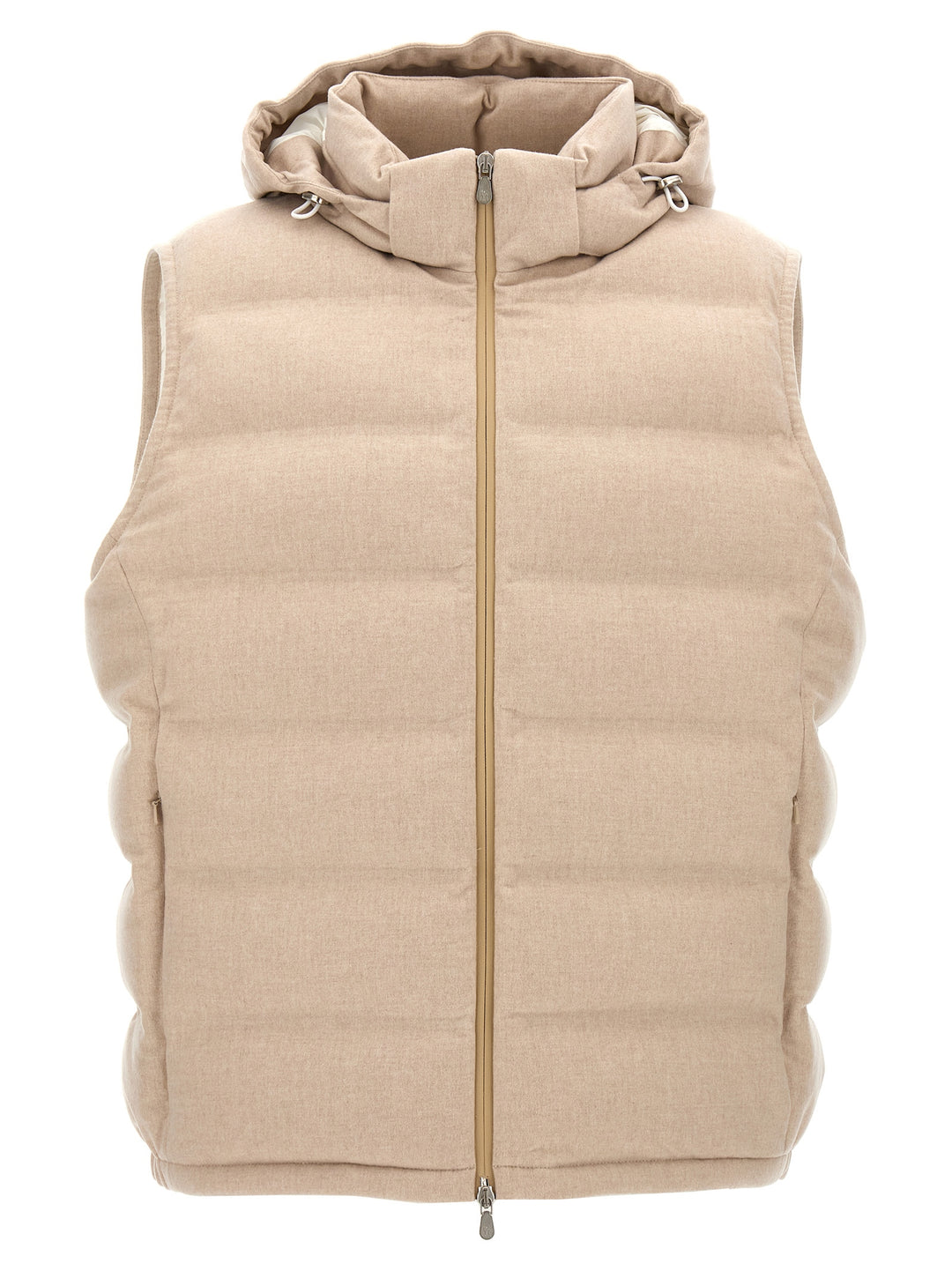 Padded Wool Vest Gilet Beige