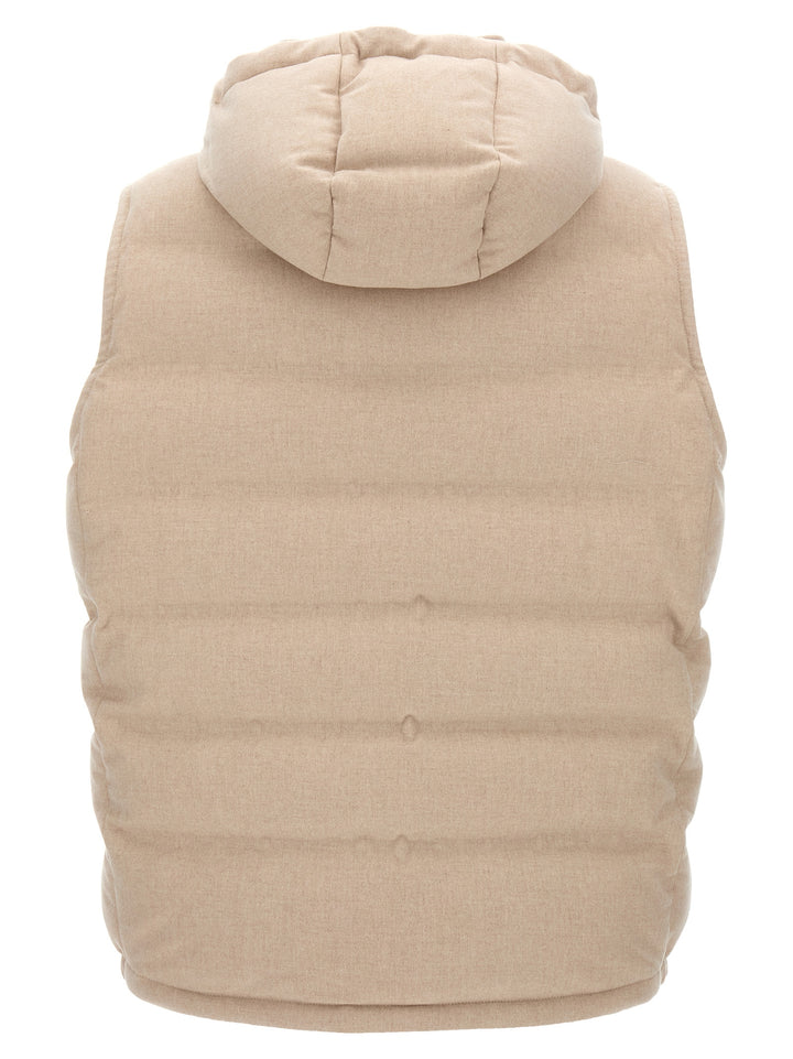 Padded Wool Vest Gilet Beige