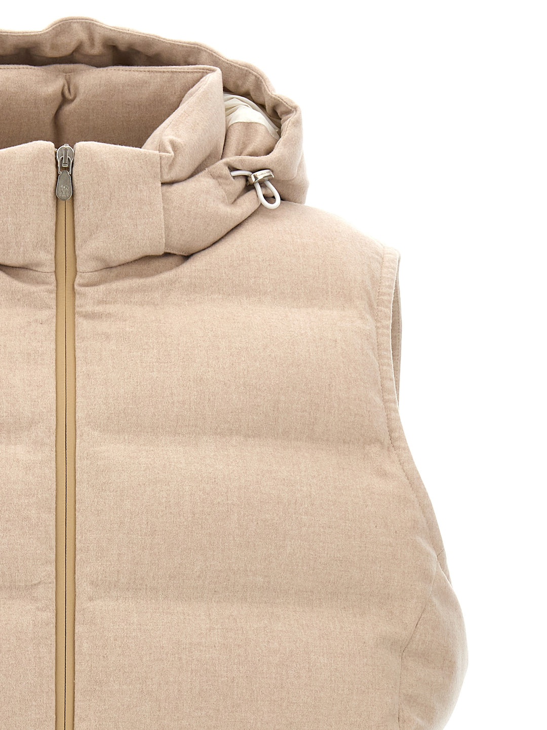 Padded Wool Vest Gilet Beige