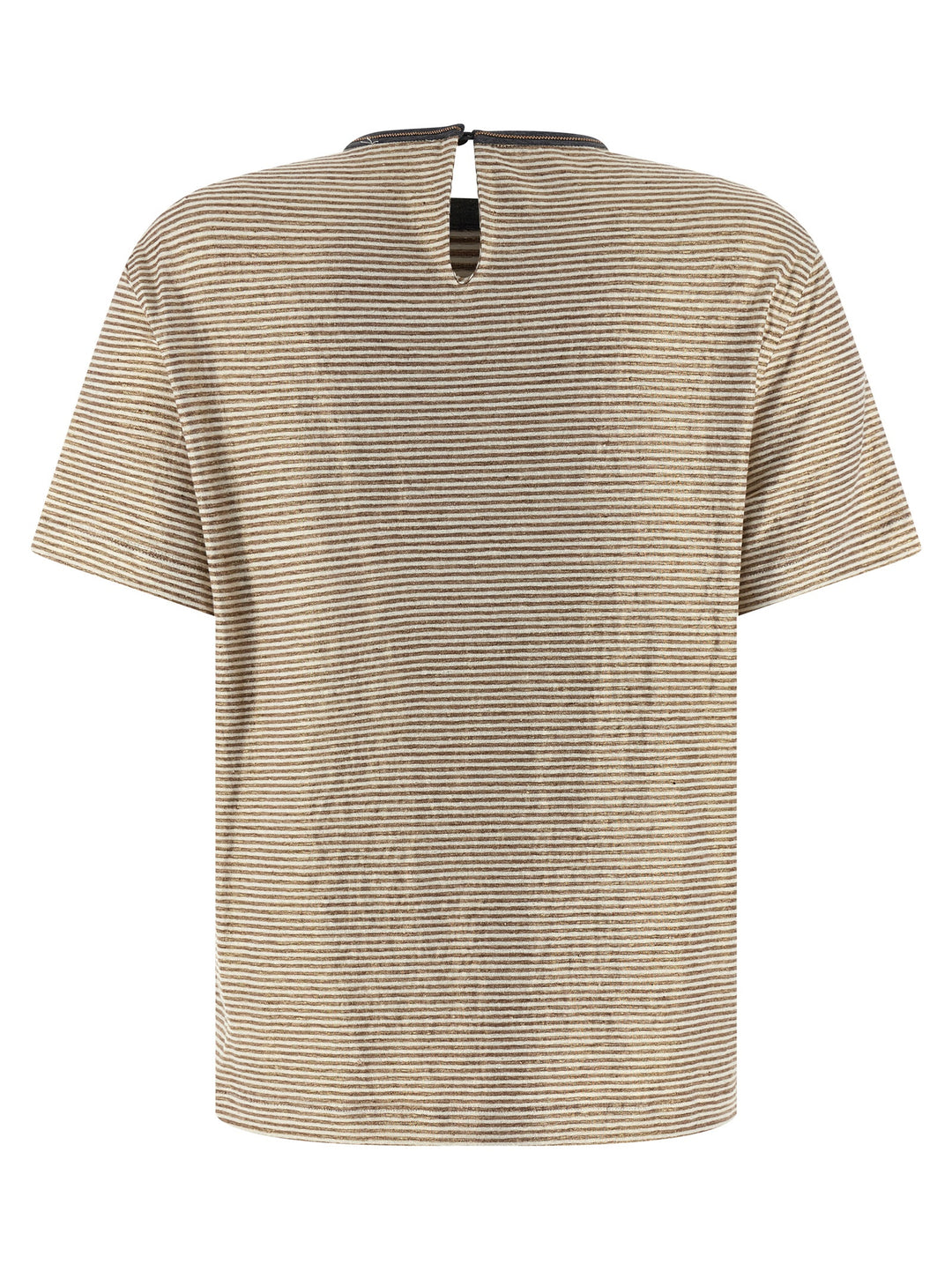 Brunello Cucinelli Shiny Collar Detail T-shirt - Multicolor | 4270f34e61dfa21ad0caca620689caf4417f2752