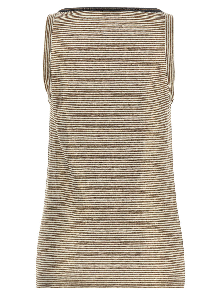 Brunello Cucinelli Shiny Collar Detail Tops - Multicolor | a792e6227990f81b3798e3f2d5bb3c94e6c6afd9