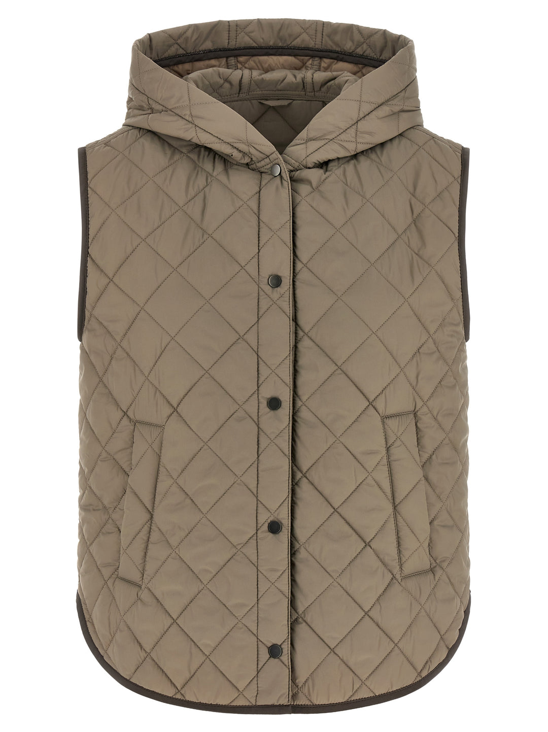 Brunello Cucinelli Quilted Vest Gilet - Brown | 200f3acda5451b5c85a7152df020566036eb9fbe