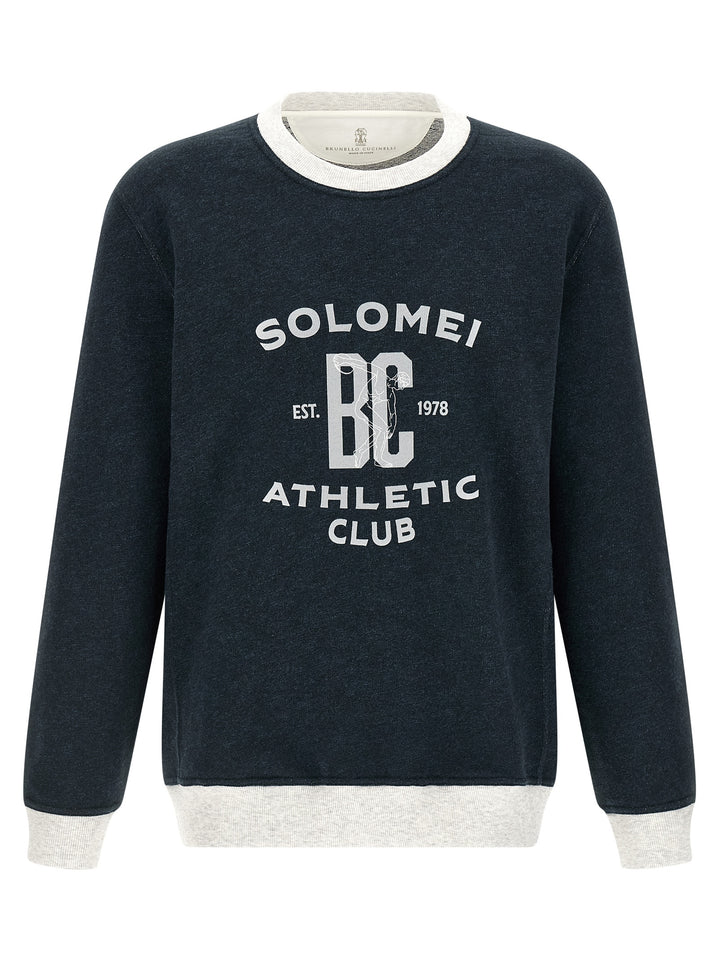 Brunello Cucinelli Cotton And Linen Sweatshirt - Blue | a1d1e498bd42bf020584c9cd0cd7e5df0a75189e