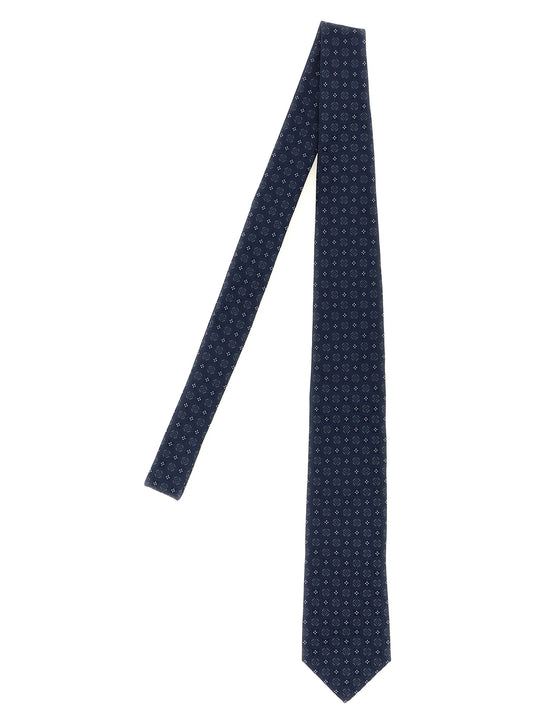 Geometric Design Tie Ties And Papillon Blue