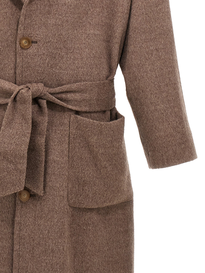 Single-Breasted Wool Coat Coats, Trench Coats Beige