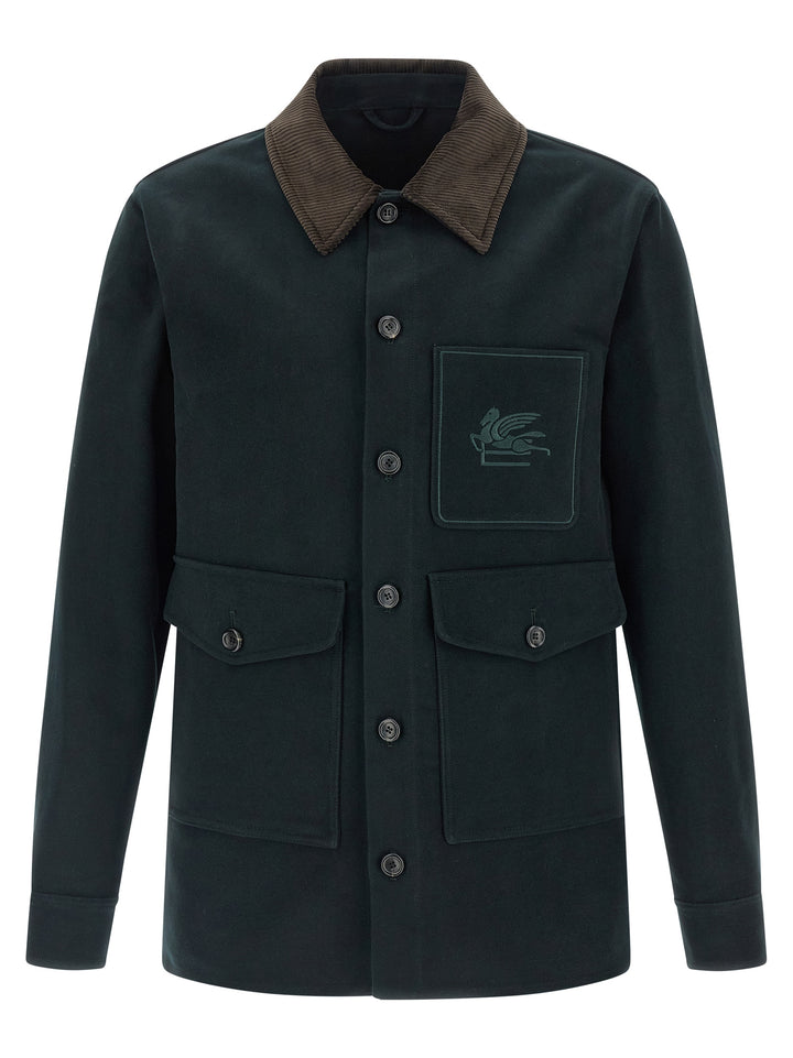 Etro Pegaso Puffer Jackets - Green | 54b30e3fe568fb640c42b37da84e863e66710c51