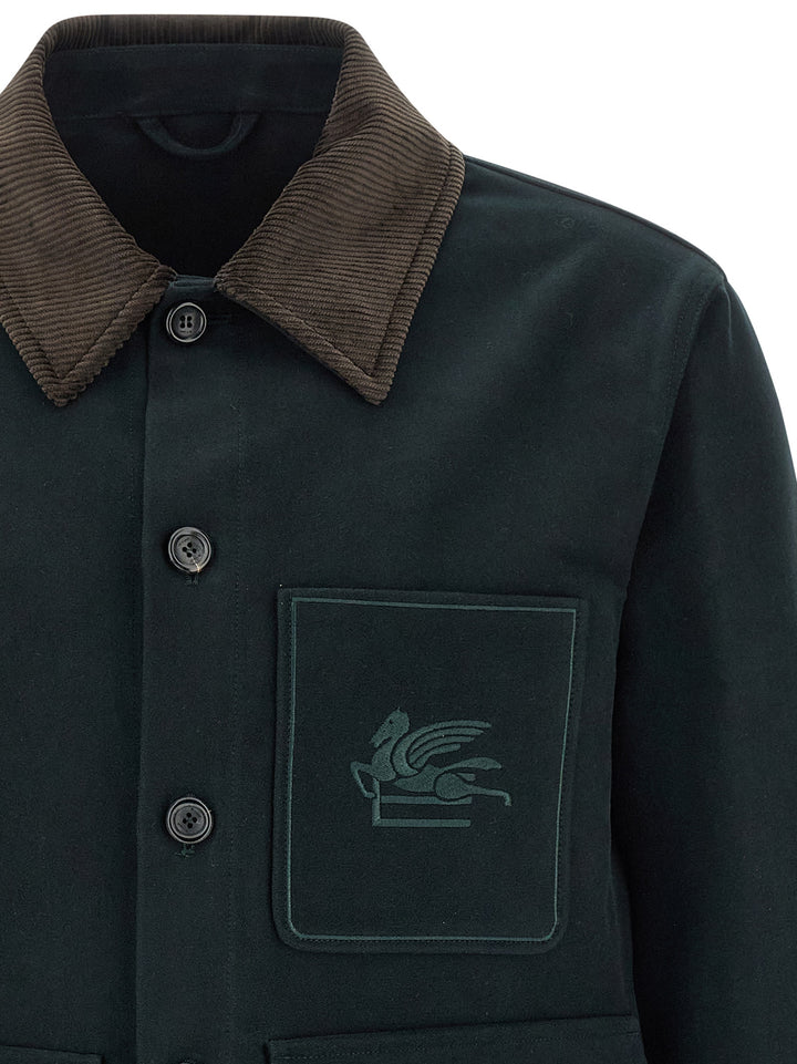 Etro Pegaso Puffer Jackets - Green | 8646b60025c615dfa079eb0f08455d3ba1a675b7