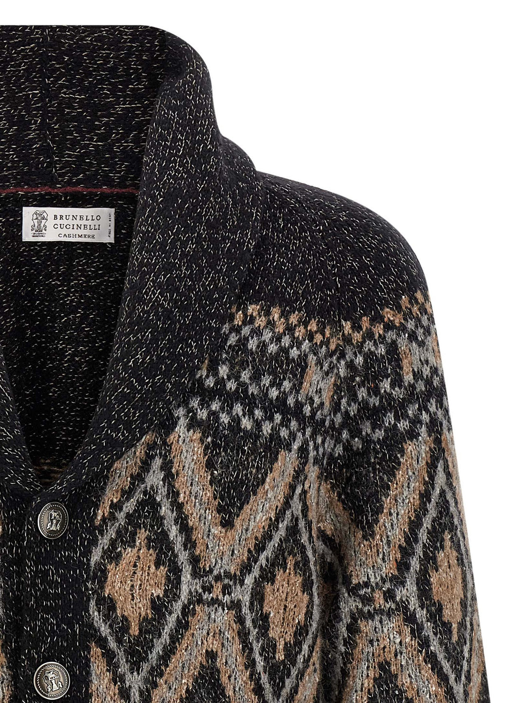 Brunello Cucinelli Geometric Jacquard Cardigan Sweaters and Cardigans - Multicolor | ab298a205bce0f68d9bbef78aa83cd57bafe7ab4