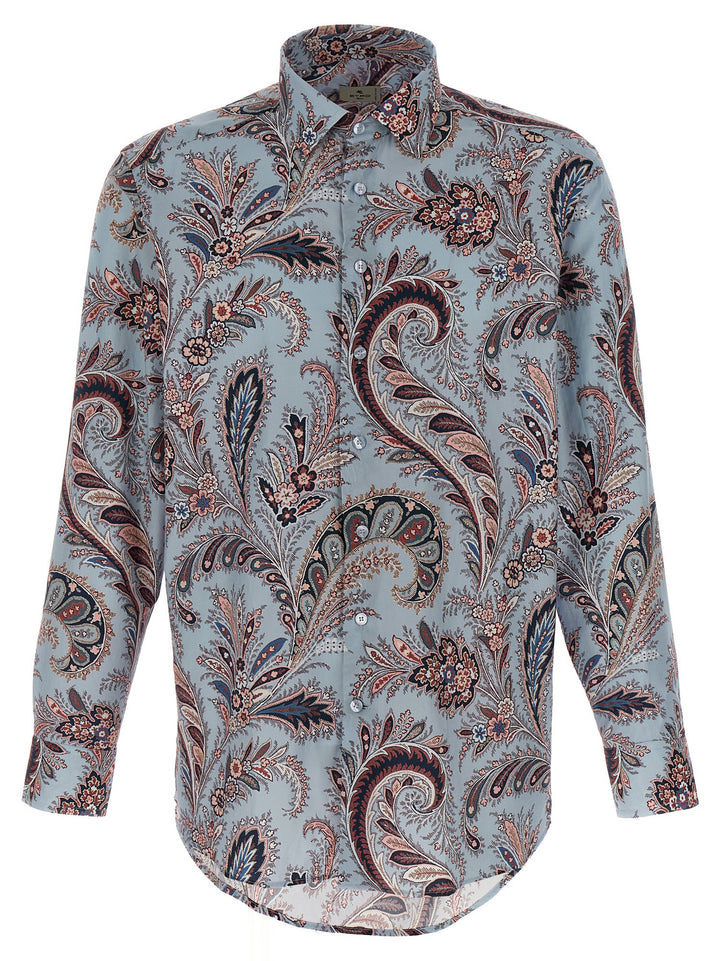 Etro Floral Paisley Cotton Shirt Shirt and Blouse - Light Blue | 14eda597bf607986e60f90143e4da1e861e37e9c