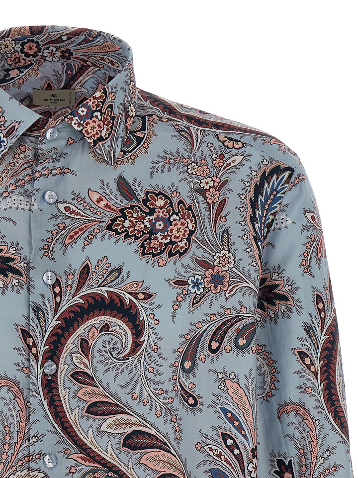Etro Floral Paisley Cotton Shirt Shirt and Blouse - Light Blue | 144fbd1086bd8cf34f7a31f9707d355ca83f65aa