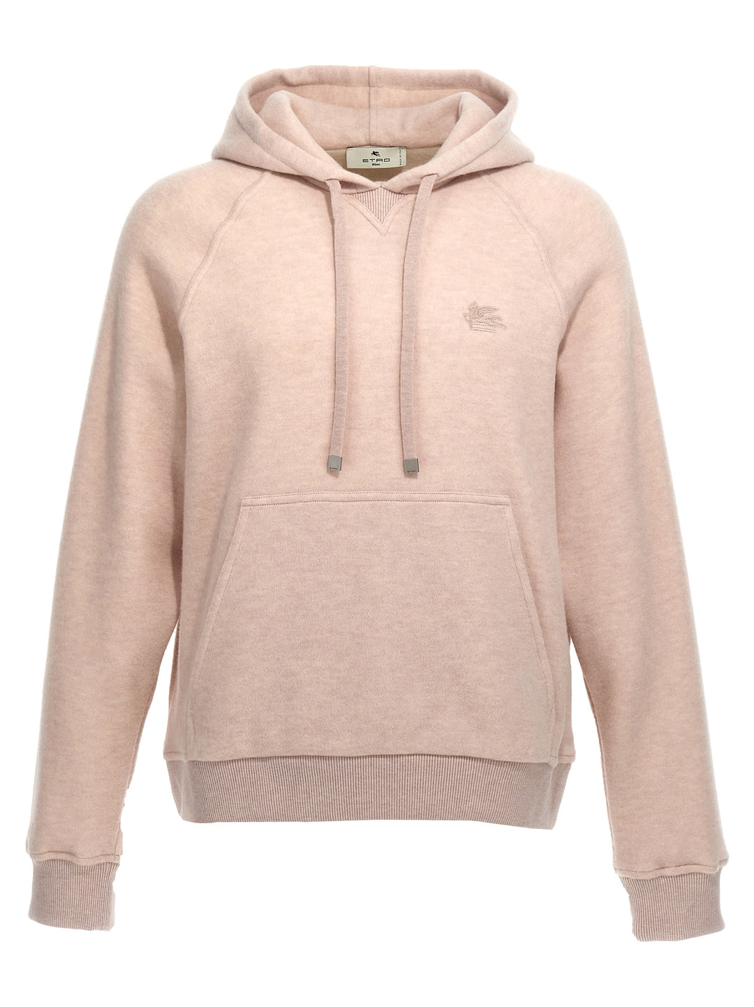 Logo Embroidery Wool Hoodie Sweatshirt Beige