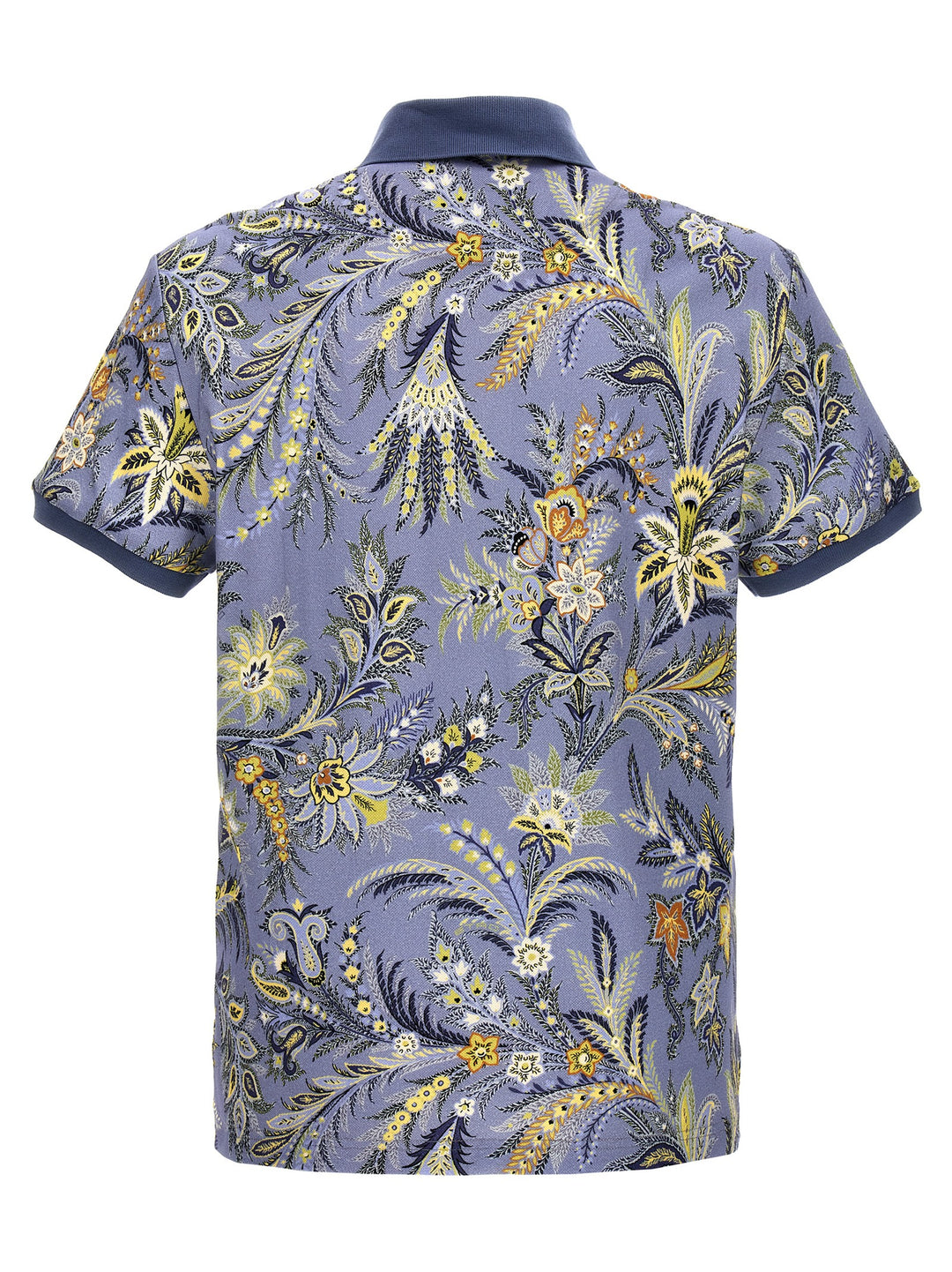 Floral Print  Shirt Polo Light Blue