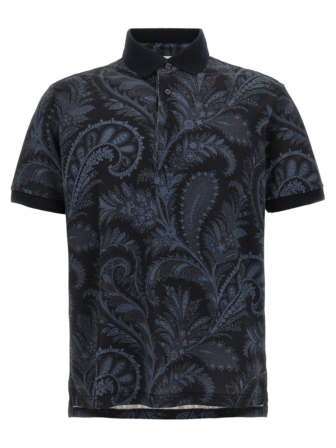 Etro Paisley Flowers Polo - Blue | 163c2cedc4dc41dc347edb7086e46a8d6df3751d