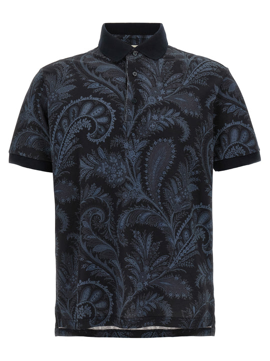 Paisley Flowers Polo Blue