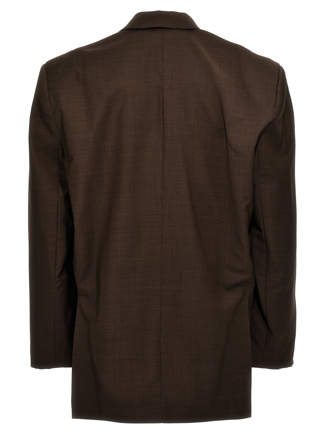 Single-Breasted Houndstooth Blazer Brown