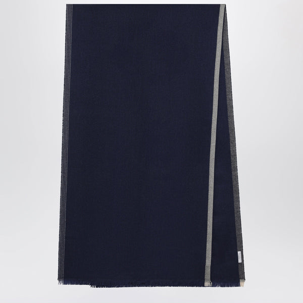 Blue/Brown/Grey Wool And Cashmere Scarf