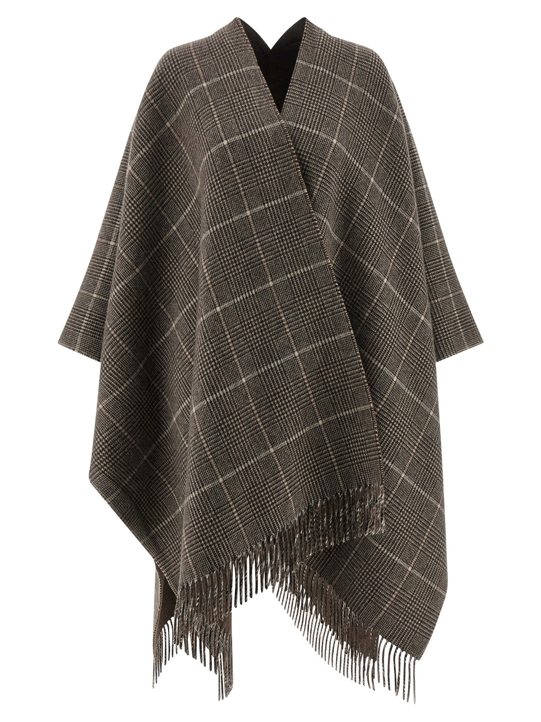 Brunello Cucinelli Cashmere Reversible Poncho Capes - Brown | 787858bc23943eb0cd61d7282d5b2d3213a0b805