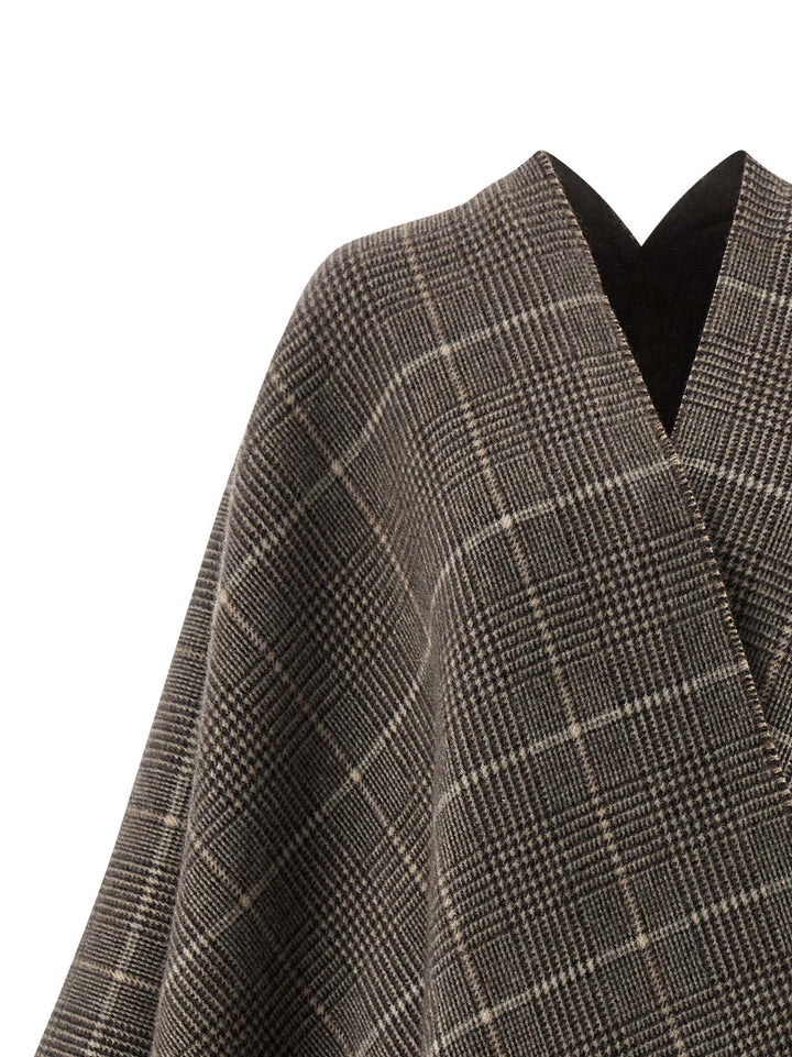 Brunello Cucinelli Cashmere Reversible Poncho Capes - Brown | 998425eab304756a9953b4e7fbc4eb36d592d892