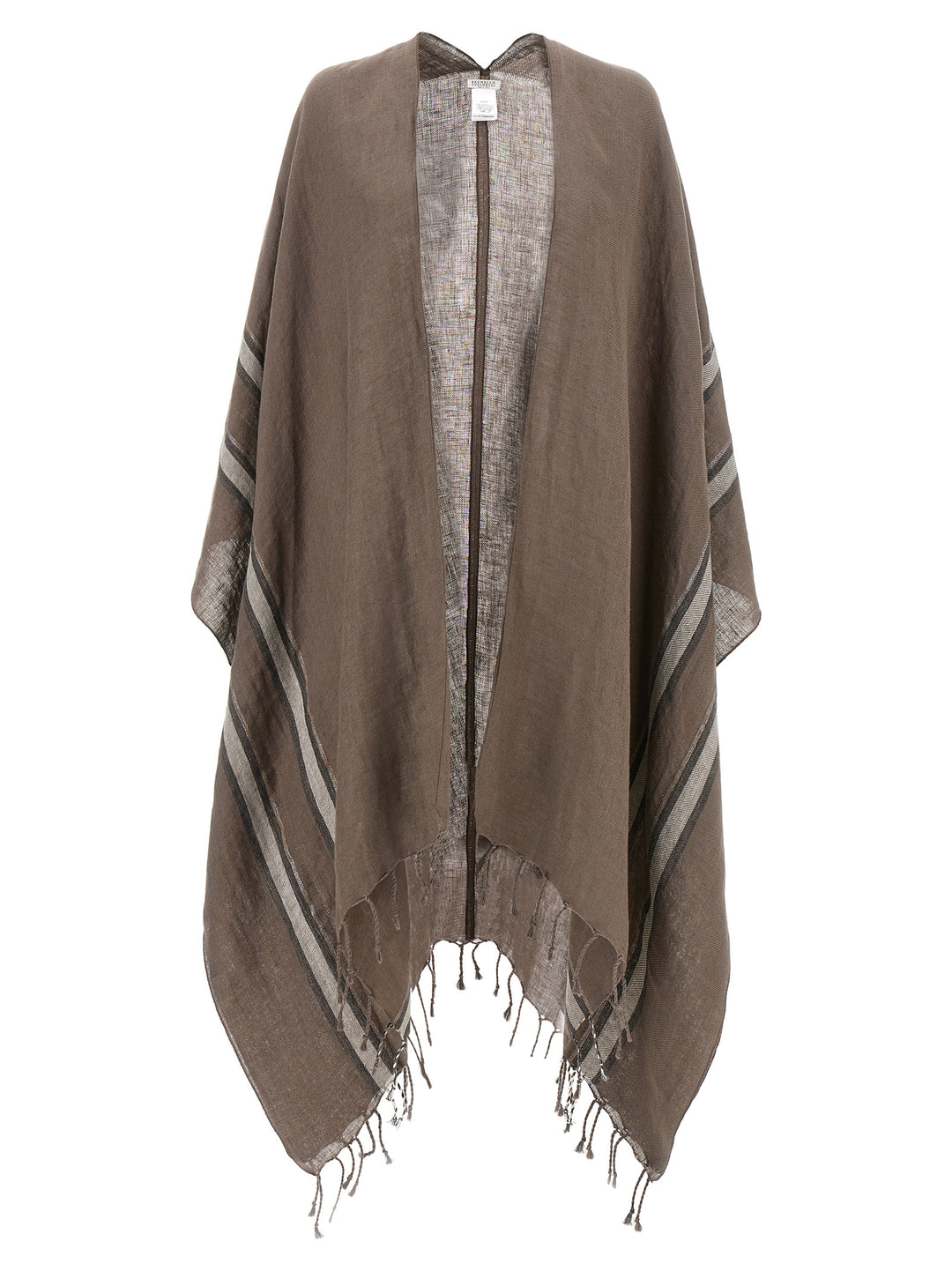 Linen Poncho Capes Gray