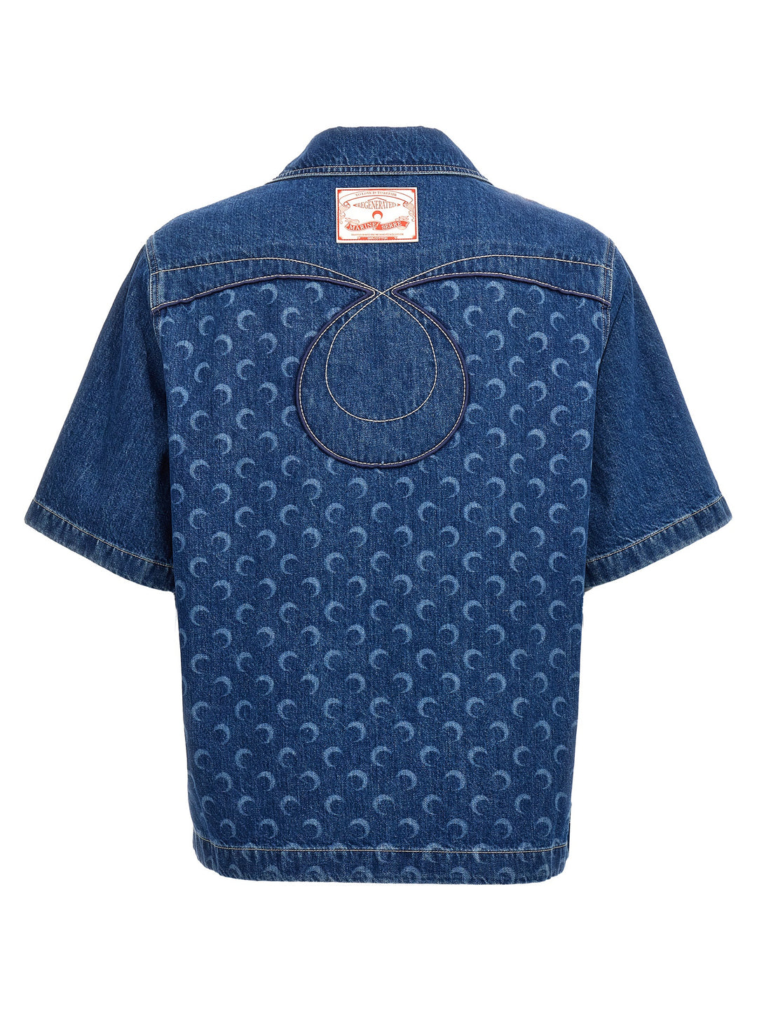 Logo Print Shirt Shirt, Blouse Blue