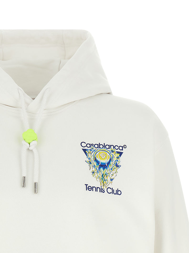 Casablanca Tennis Club Icon Sweatshirt - White | 1c08b78e8bf8d2351719aed0b216e6db4efe0495