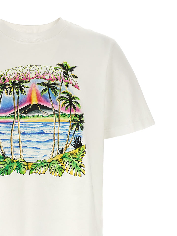 Casablanca Volcano T-shirt - White | 7de29f9b62833e5a14af199b316f7e3798ef3239