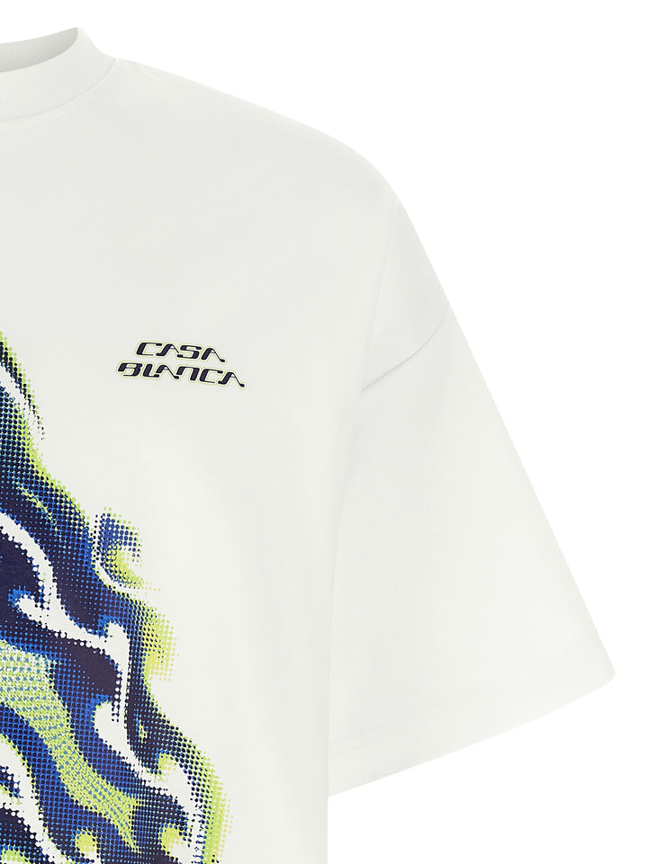 Casablanca Flaming Tennis Ball T-shirt - White | ff6649025255355921ced993bfa832c778071cee