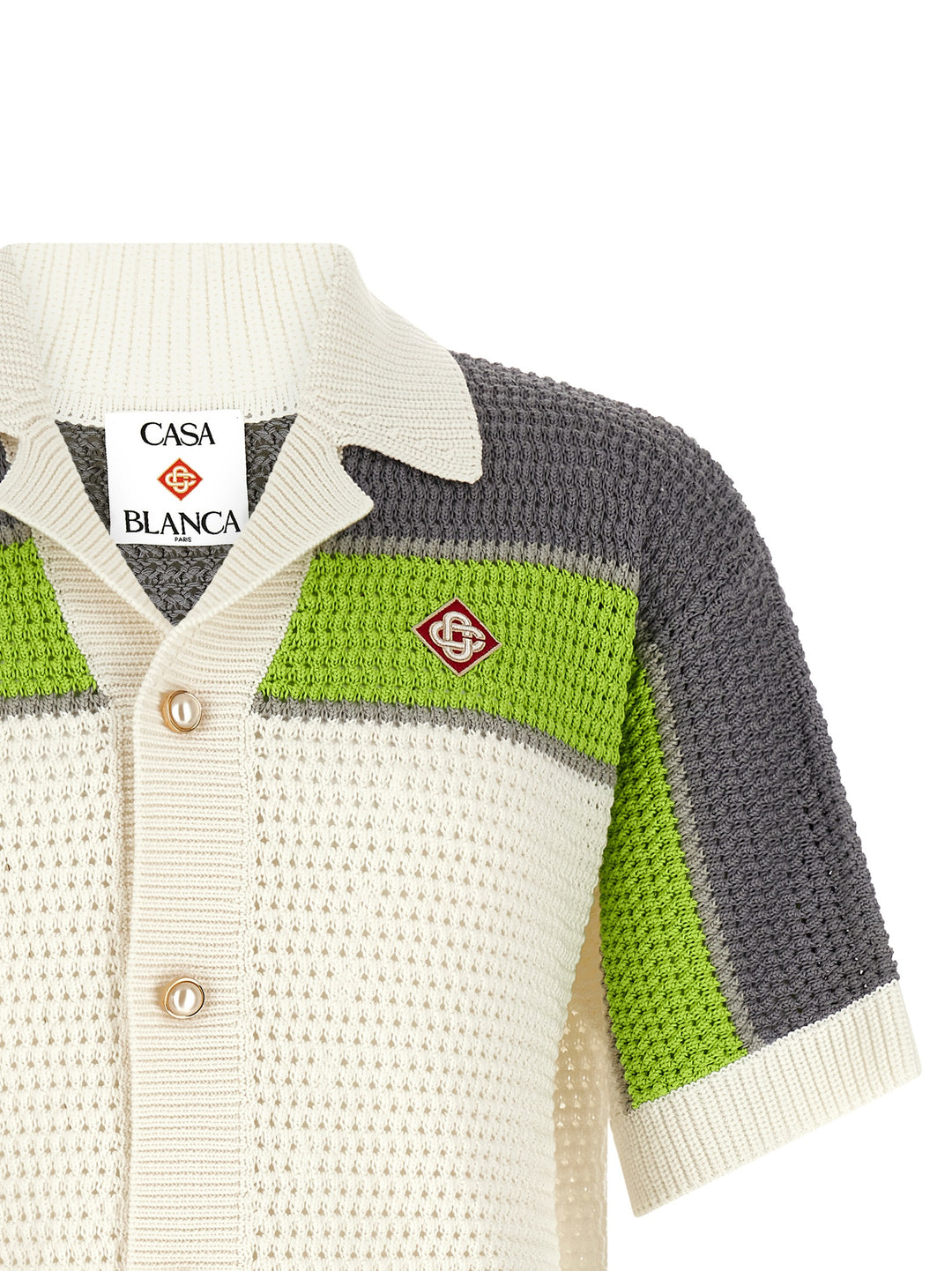 Casablanca Stripe Crochet Shirt and Blouse - Multicolor | 8b6644278cd1243fa2c12e0de48d17a200c4a90a