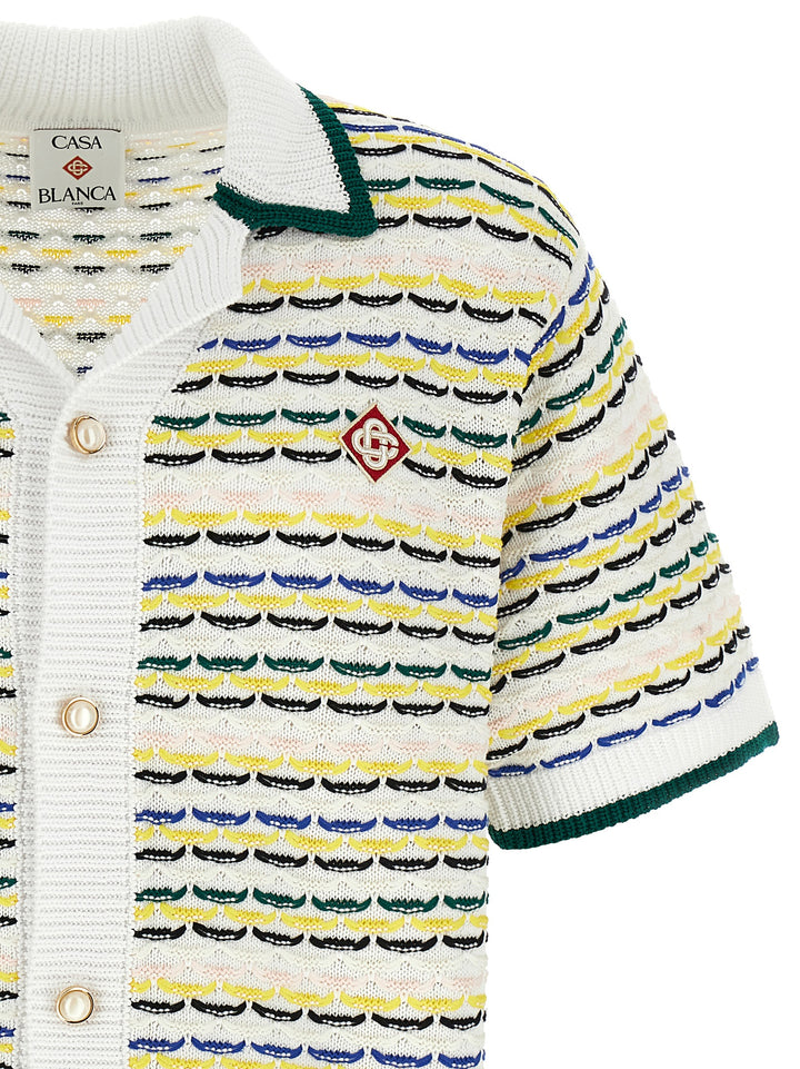 Casablanca Tuck Stitch Short Sleeve Shirt and Blouse - Multicolor | 1e252d6df719665704d7e491810ae4f87271b470
