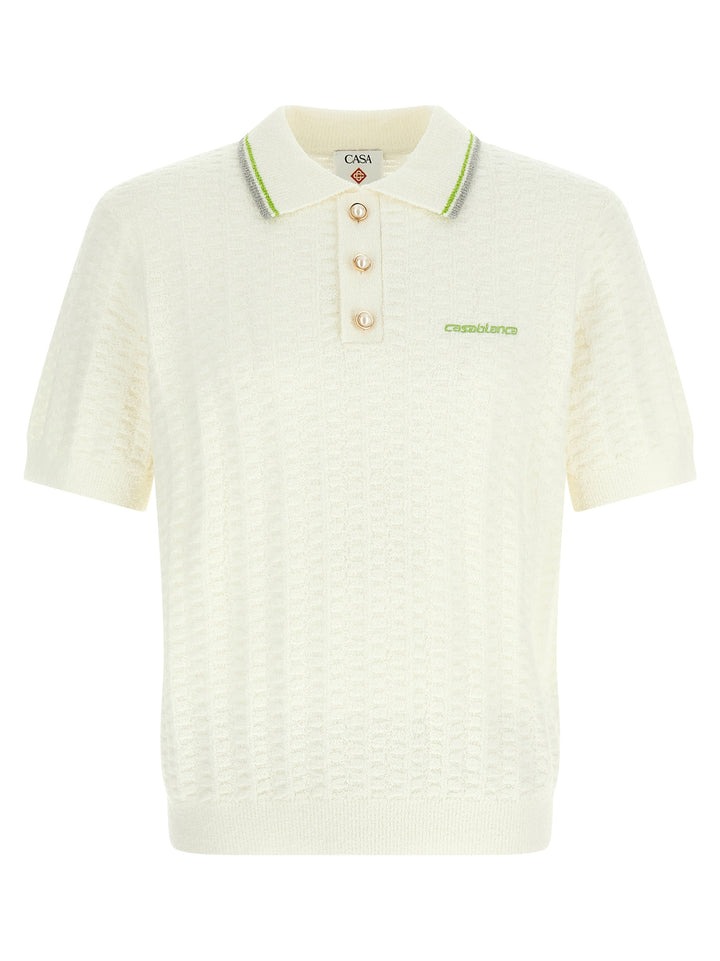 Casablanca Tennisbouclé Polo - White | f9808eb4aae34dad72adaf401700a752d88dc751