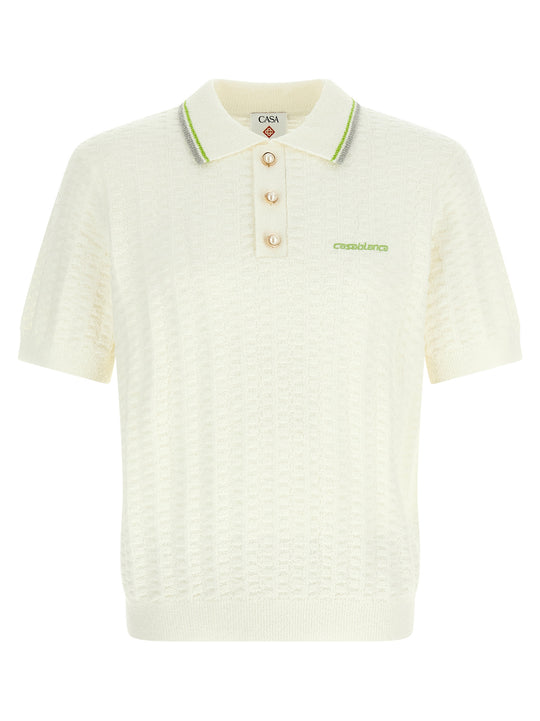 Tennisbouclé Polo White