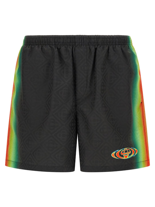 Jacquard Logo Swimsuit Beachwear Multicolor