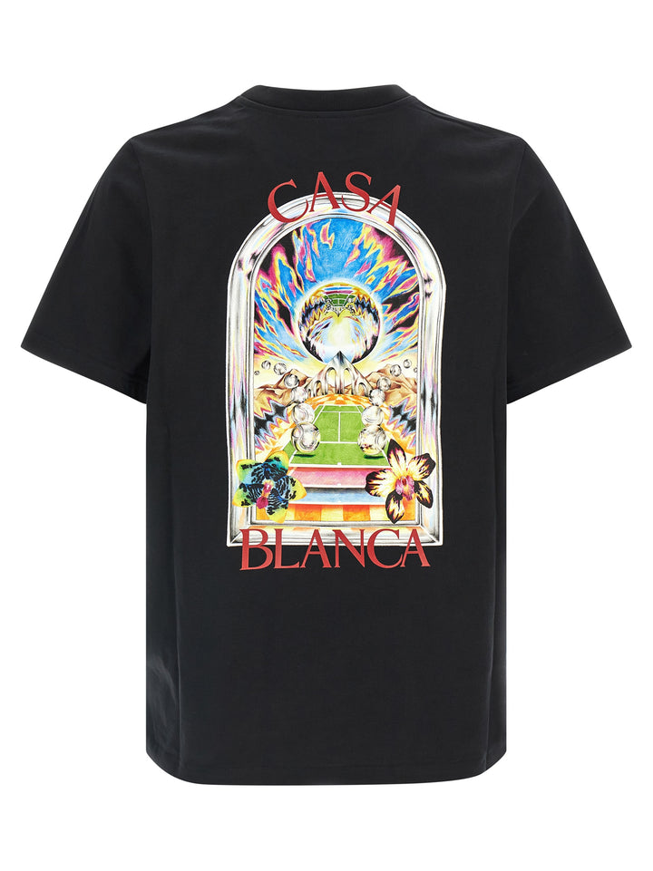 Casablanca Tennis Landscape T-shirt - Black | 1267b3adbd472c616f14cf4467e5c262d6b88648