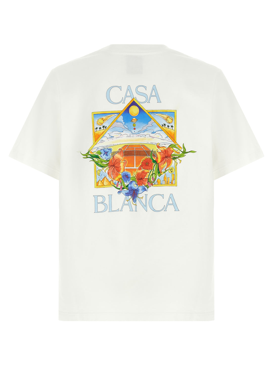 Casablanca Flower Court Icon T-shirt - White | b612bd560f6bc819b77ad7140e6ffbeef627ba51
