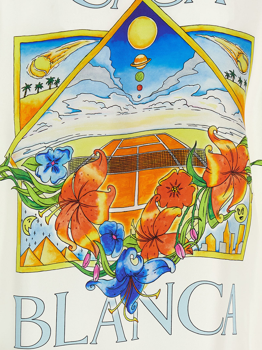 Casablanca Flower Court Icon Shirt and Blouse - Multicolor | 13f98136f6e7e6cc5a61eb6fc0465b633b7ab91f