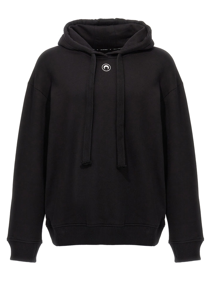 Logo Embroidery Hoodie Sweatshirt Black