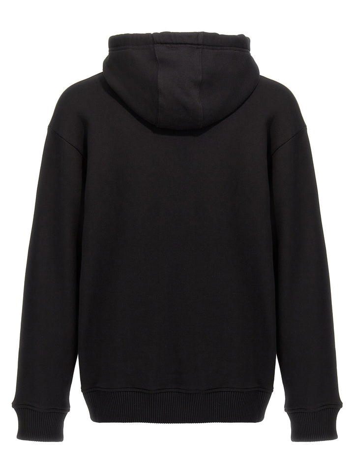 Logo Embroidery Hoodie Sweatshirt Black