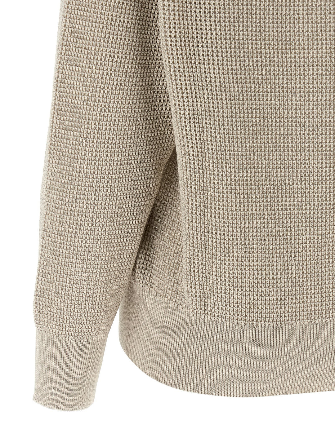 Brunello Cucinelli Openwork Sweater Sweaters and Cardigans - Beige | 64b5b3b3b0c4841594f189900aa4cf3f9a1fe593