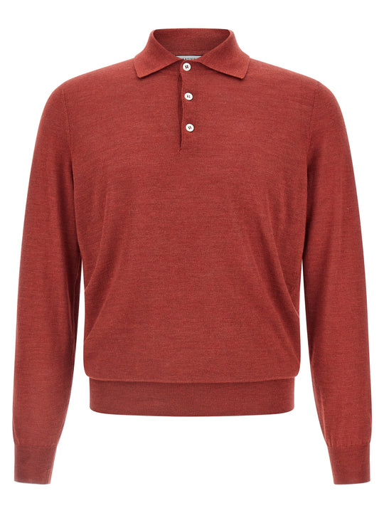 Shaved Knit Shirt Polo Red