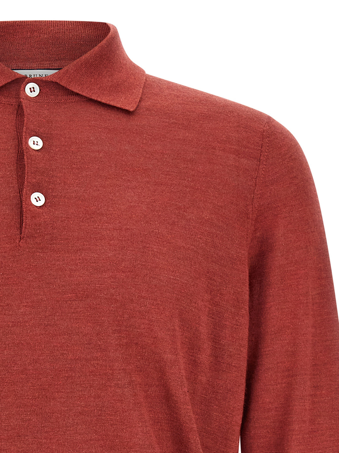 Brunello Cucinelli Shaved Knit  Shirt Polo - Red | c351e5fe669b4f2241b013afc0106bb81e331a07