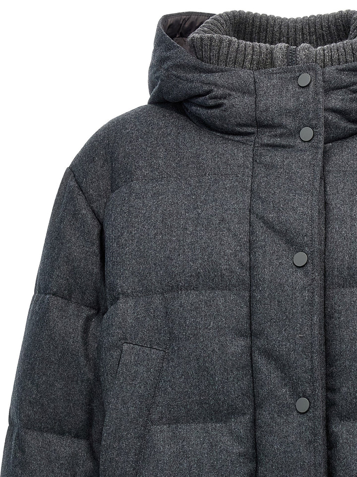 Padded Wool Down Jacket Casual Jackets, Parka Gray