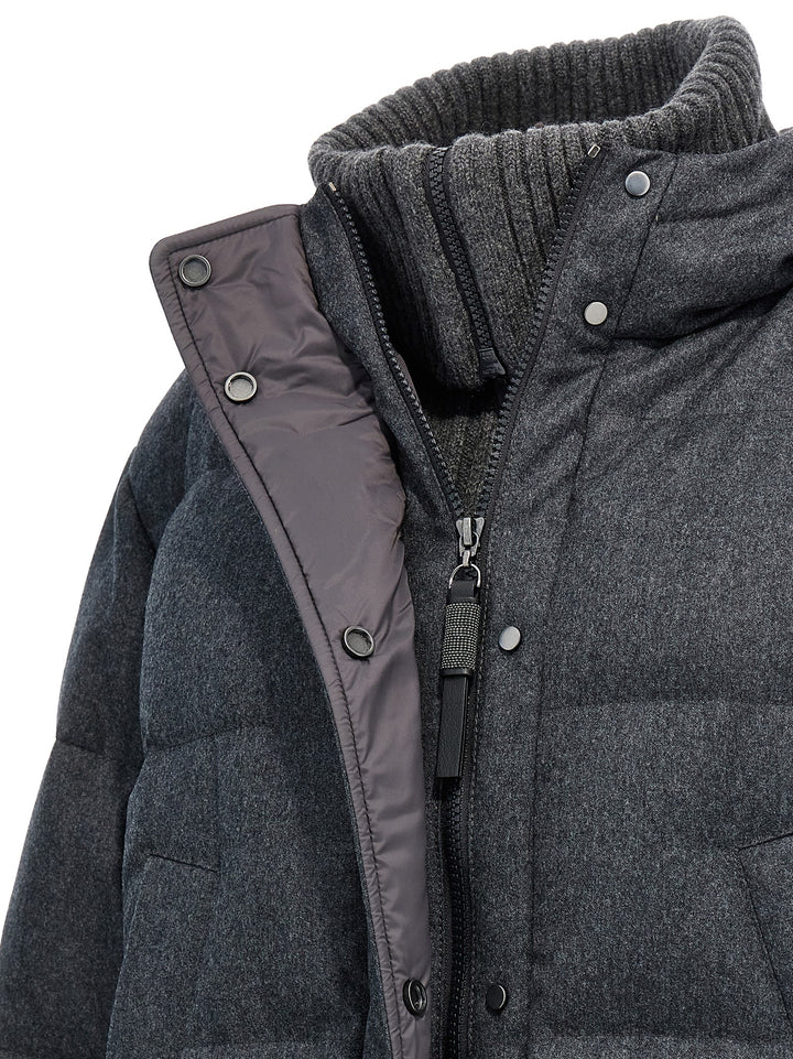 Padded Wool Down Jacket Casual Jackets, Parka Gray