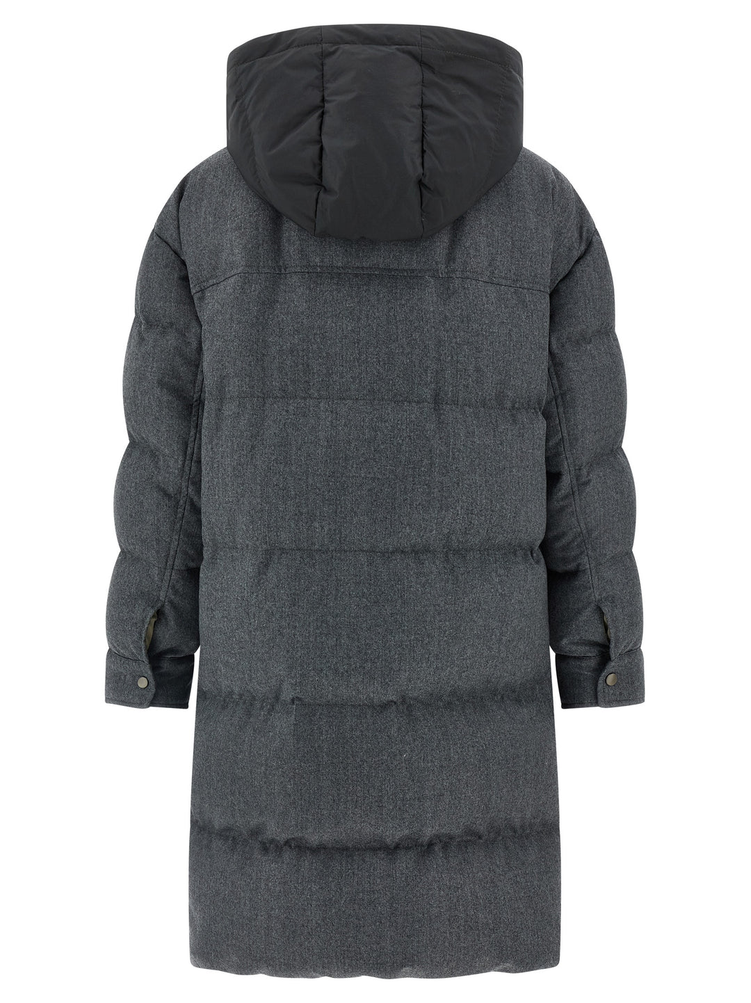 Brunello Cucinelli Shiny Zipper Pull Puffer Jackets - Gray | 6729b91754fe2113cc0c625942173bf5c43417c8