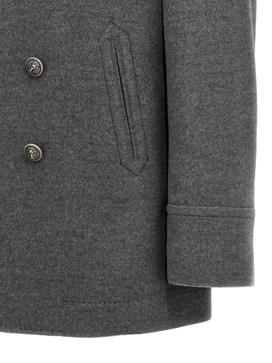 Double-Breasted Coat Coats, Trench Coats Gray