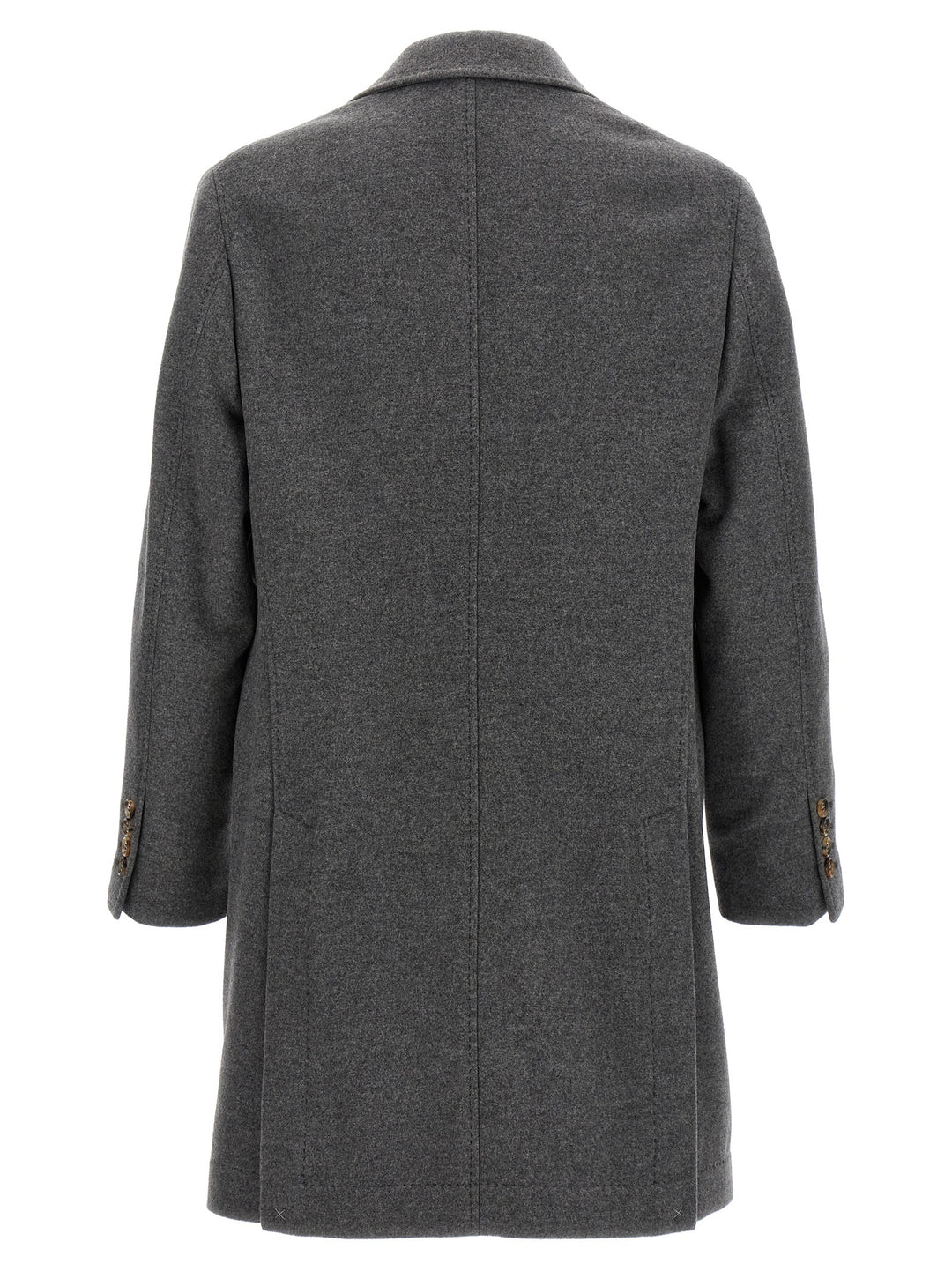 Single-Breasted Cashmere Coat Coats, Trench Coats Gray