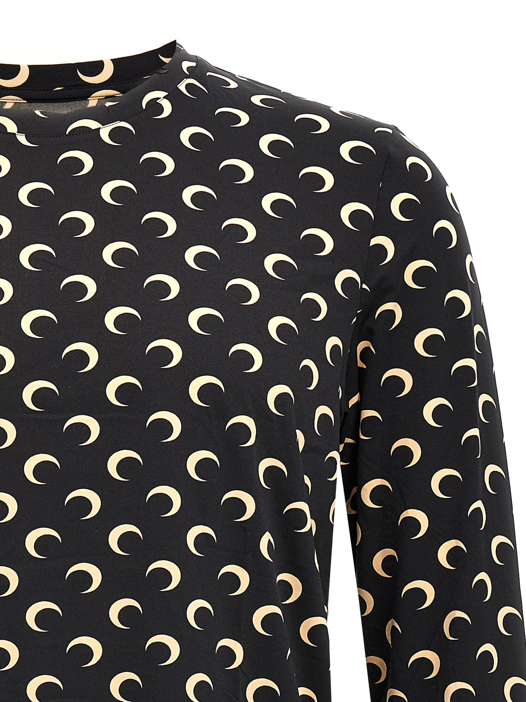 Moon Printed Jersey Tops Black