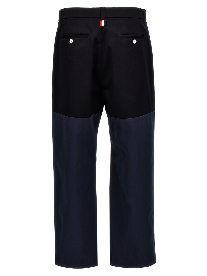 Thom Browne Unconstructed Combo Pants - Blue | ed30c4f97a3d981ece60507408ef8d79862d9934