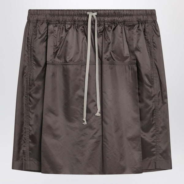 Mud-Colored Drawstring Kilt Shorts